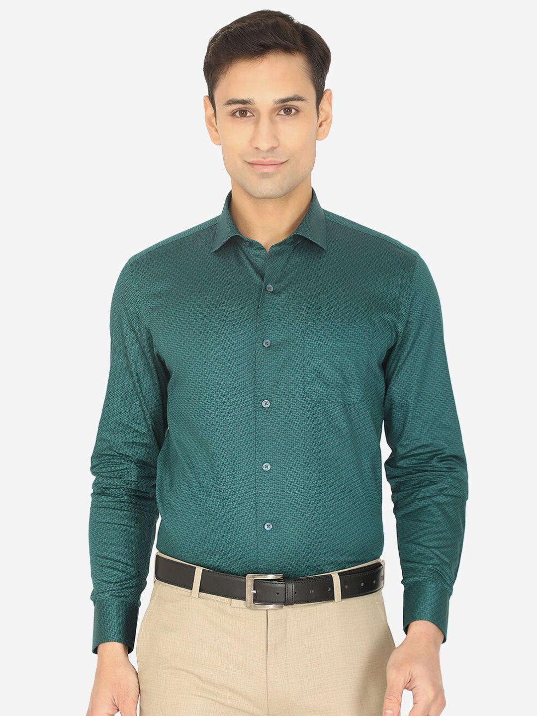 greenfibre-men-green-slim-fit-printed-formal-shirt