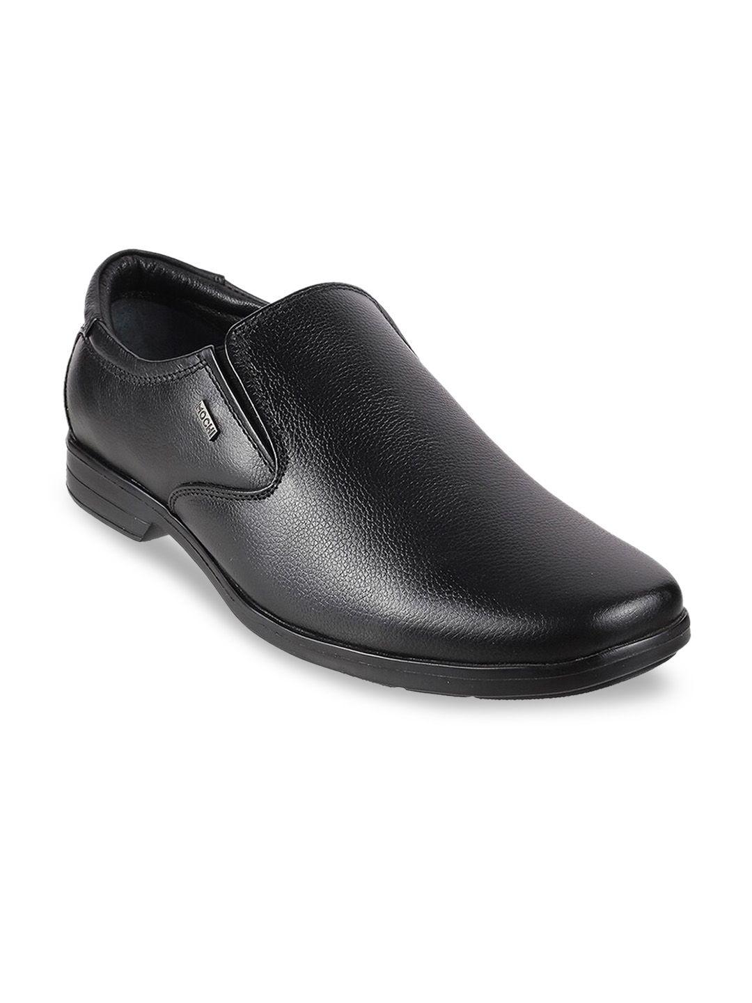 metro-men-black-solid-leather-formal-slip-on-shoes