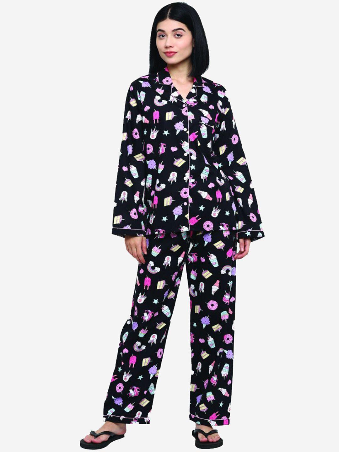 shopbloom-women-black-printed-night-suit