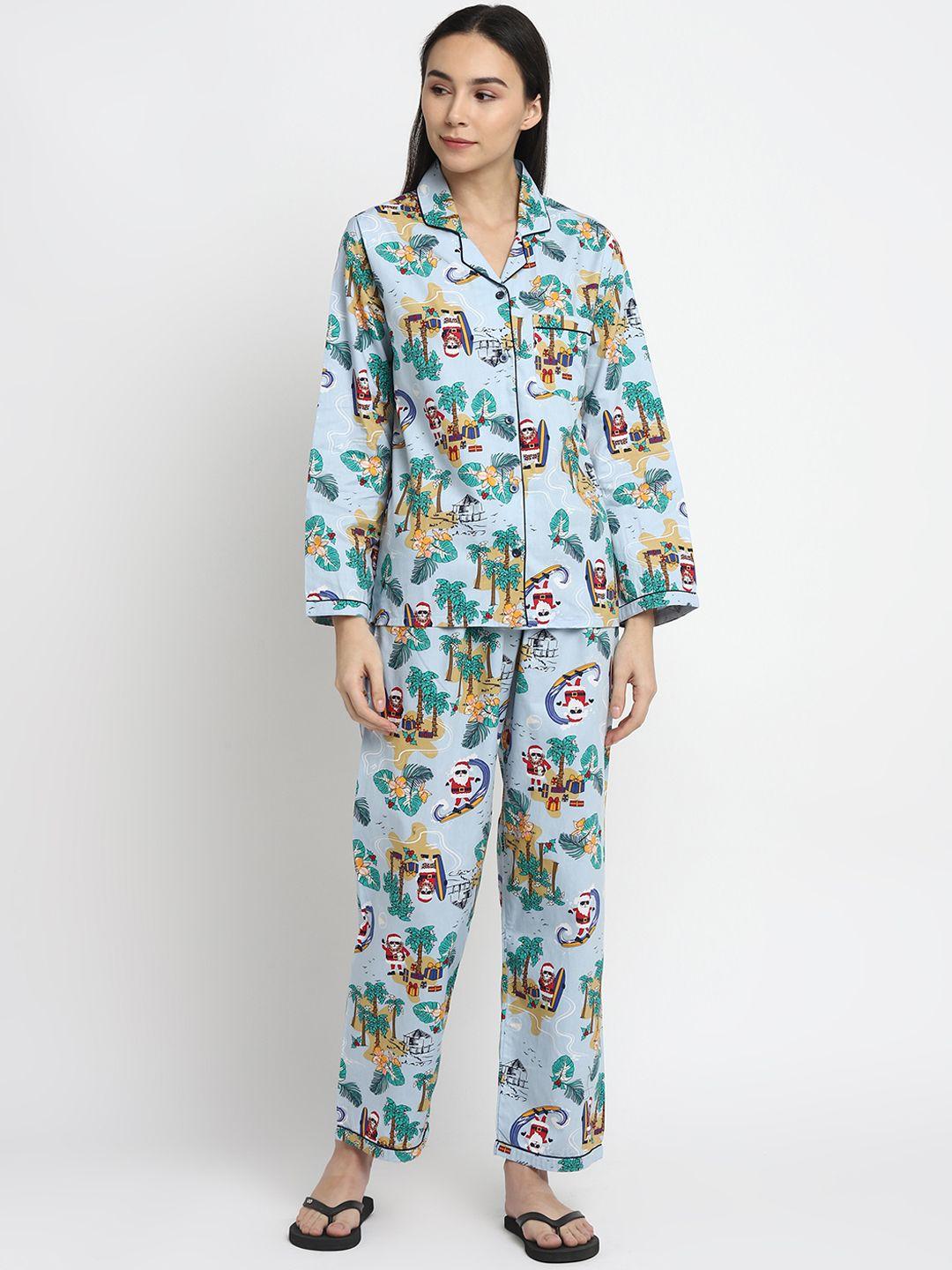 shopbloom-women-blue-printed-night-suit