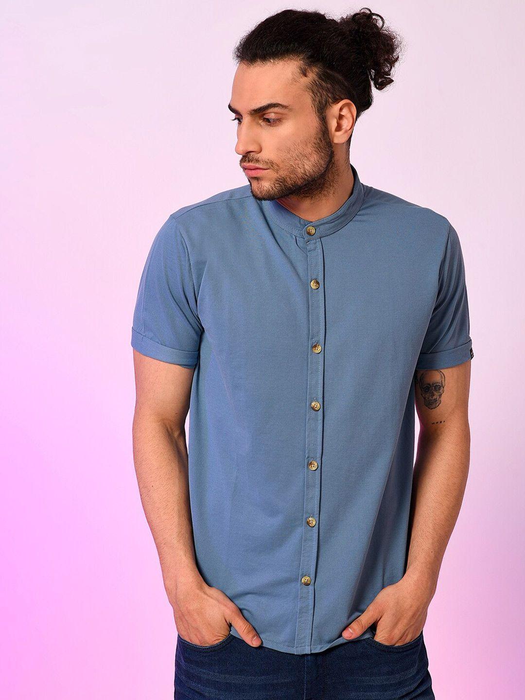 campus-sutra-men-teal-classic-casual-shirt