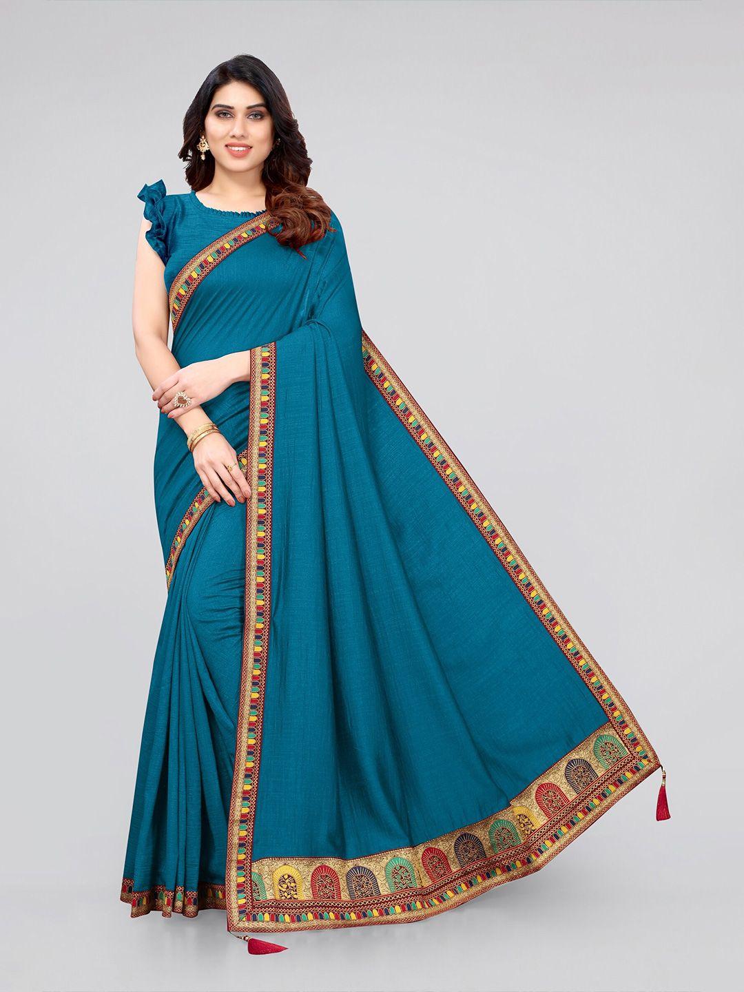 mirchi-fashion-turquoise-blue-solid-silk-blend-saree