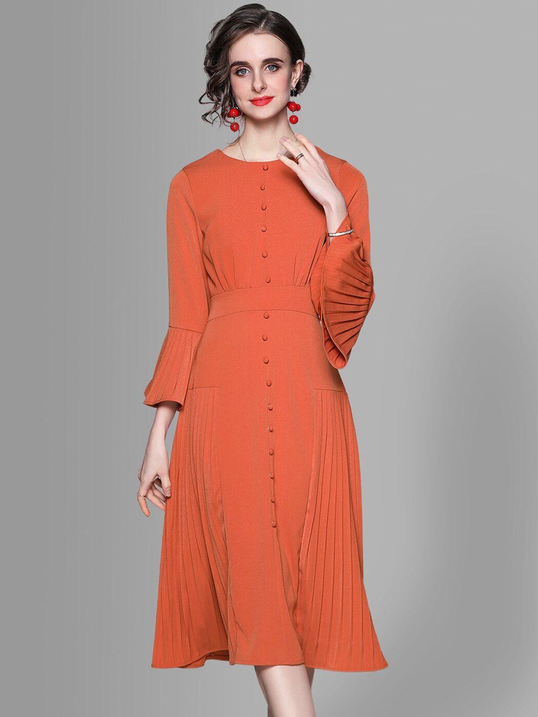 jc-collection-women-orange-a-line-midi-dress