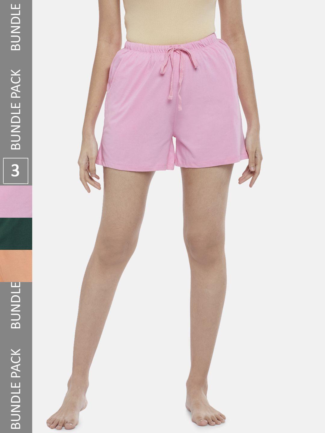 dreamz-by-pantaloons-women-pink-&-peach-coloured-lounge-shorts