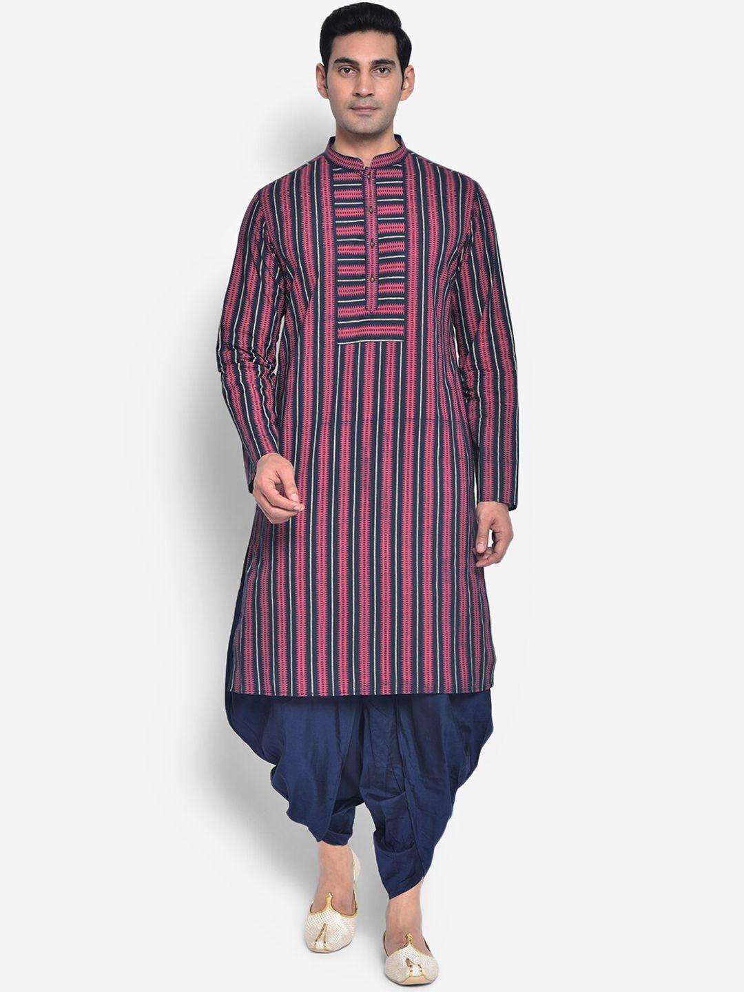 kisah-men-red-printed-kurta-with-dhoti-pants