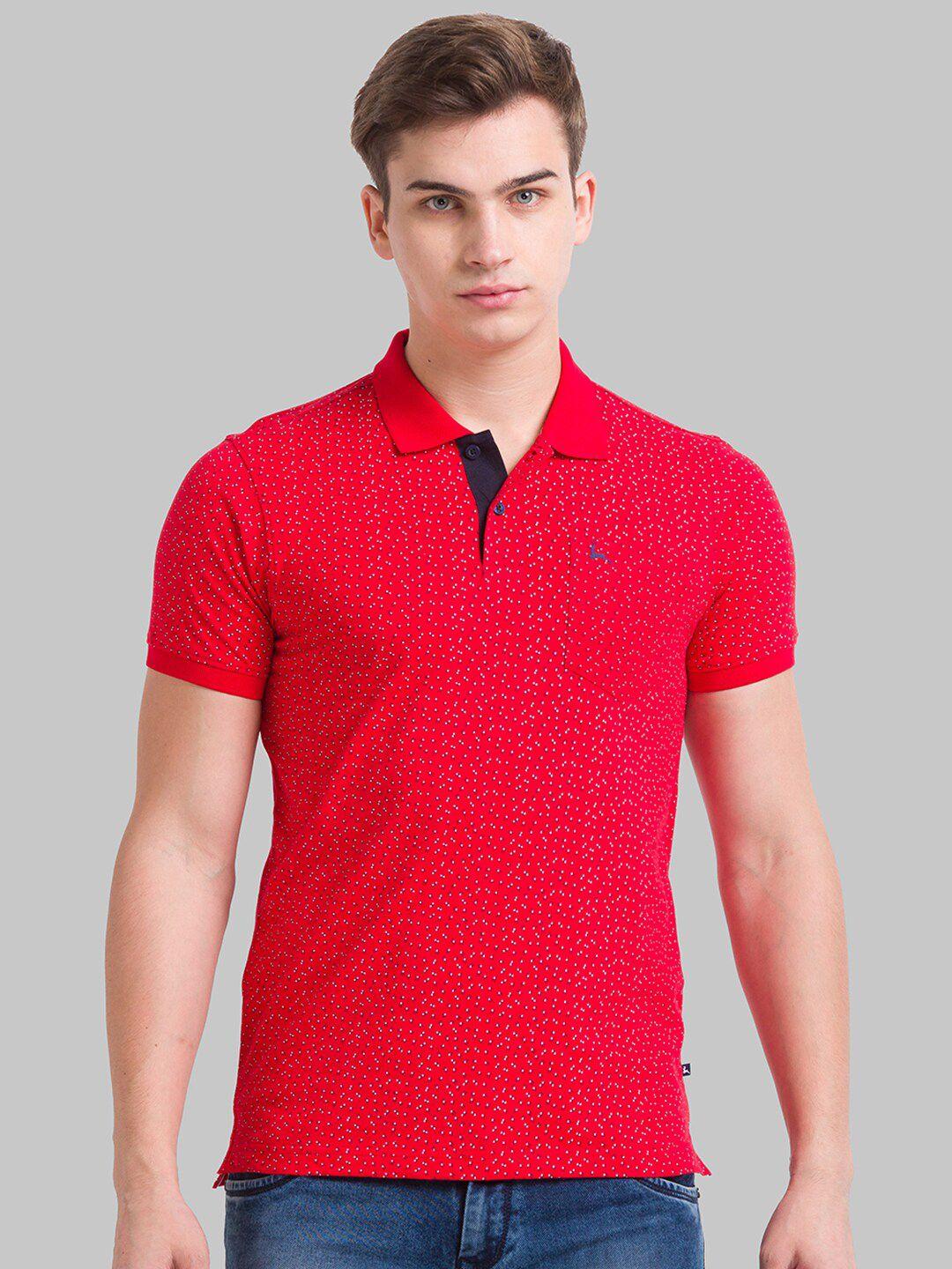 parx-men-red-printed-polo-collar-regular-fit-cotton-t-shirt