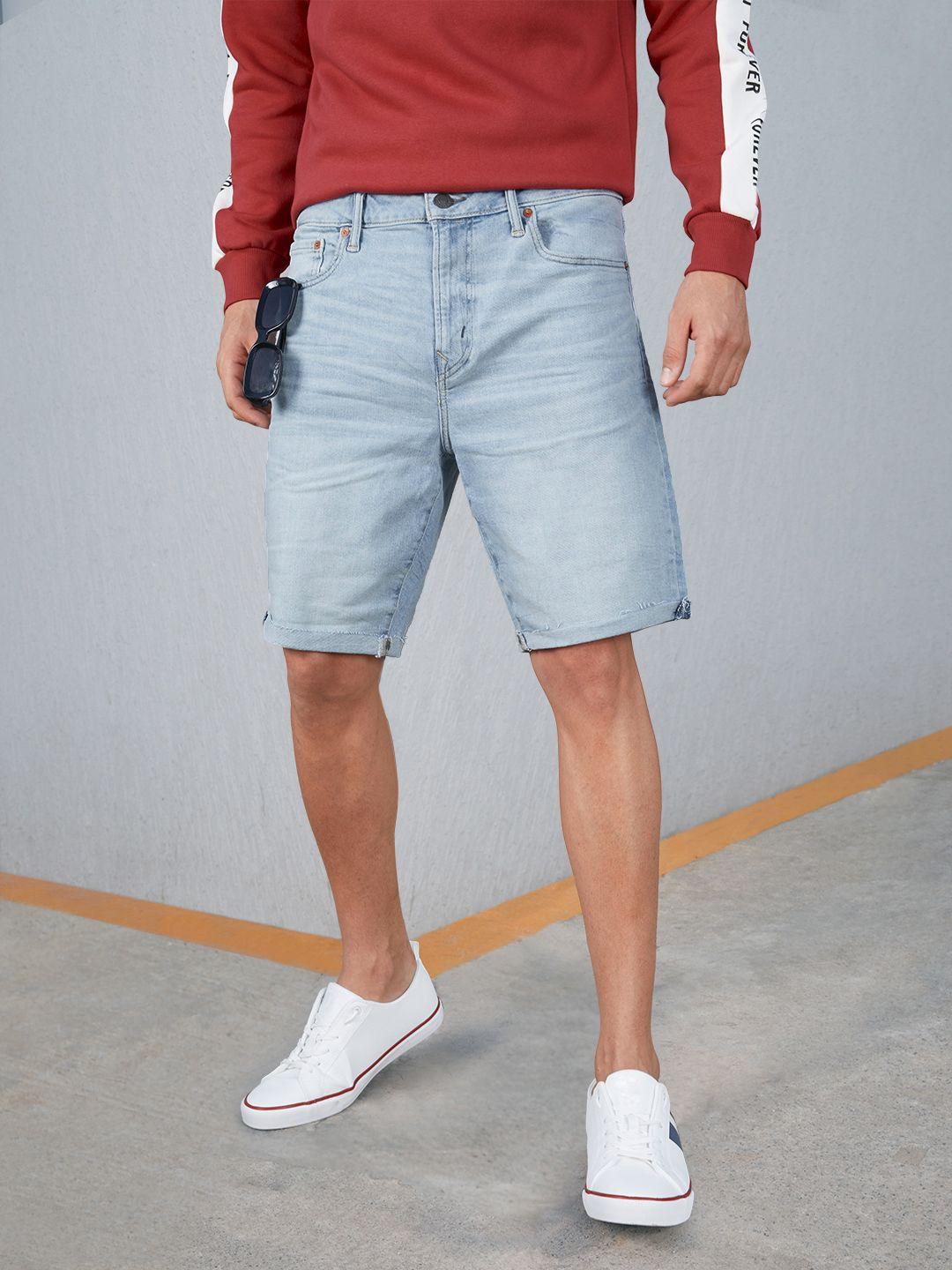 american-eagle-outfitters-men-blue-washed-denim-shorts
