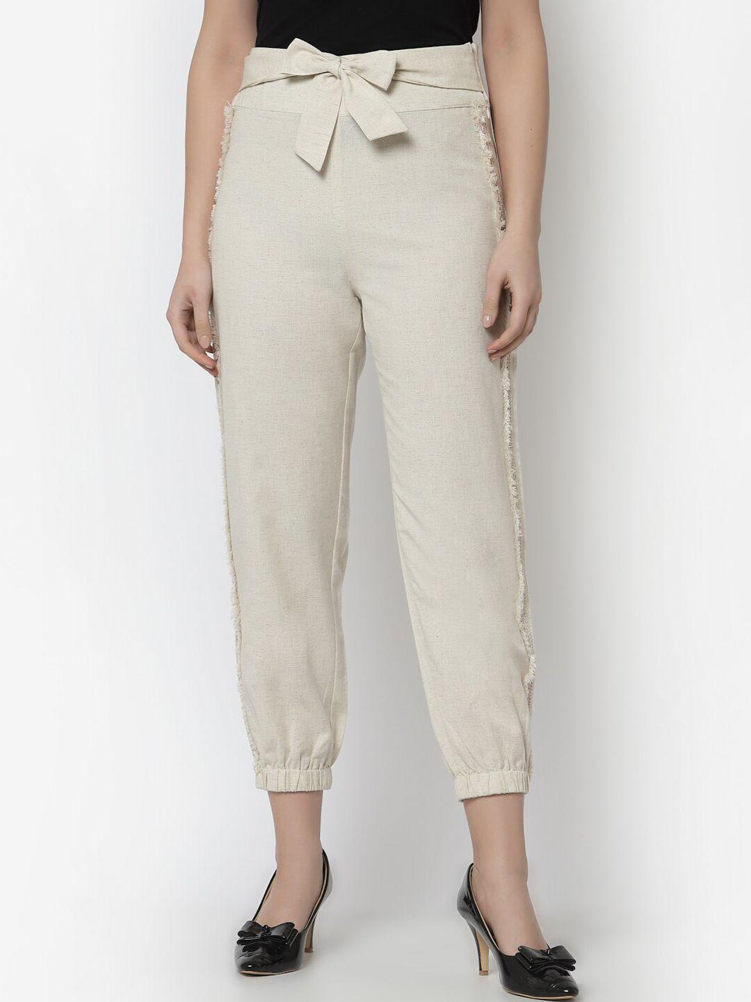 blanc9-women-beige-relaxed-straight-leg-straight-fit-joggers