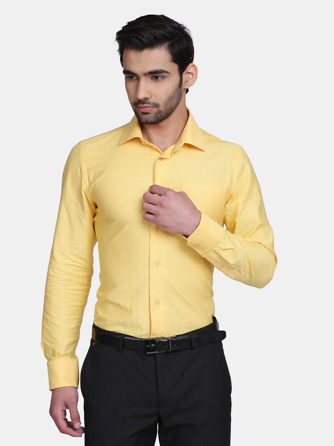 blackberrys-men-yellow-india-slim-fit-cotton-formal-shirt