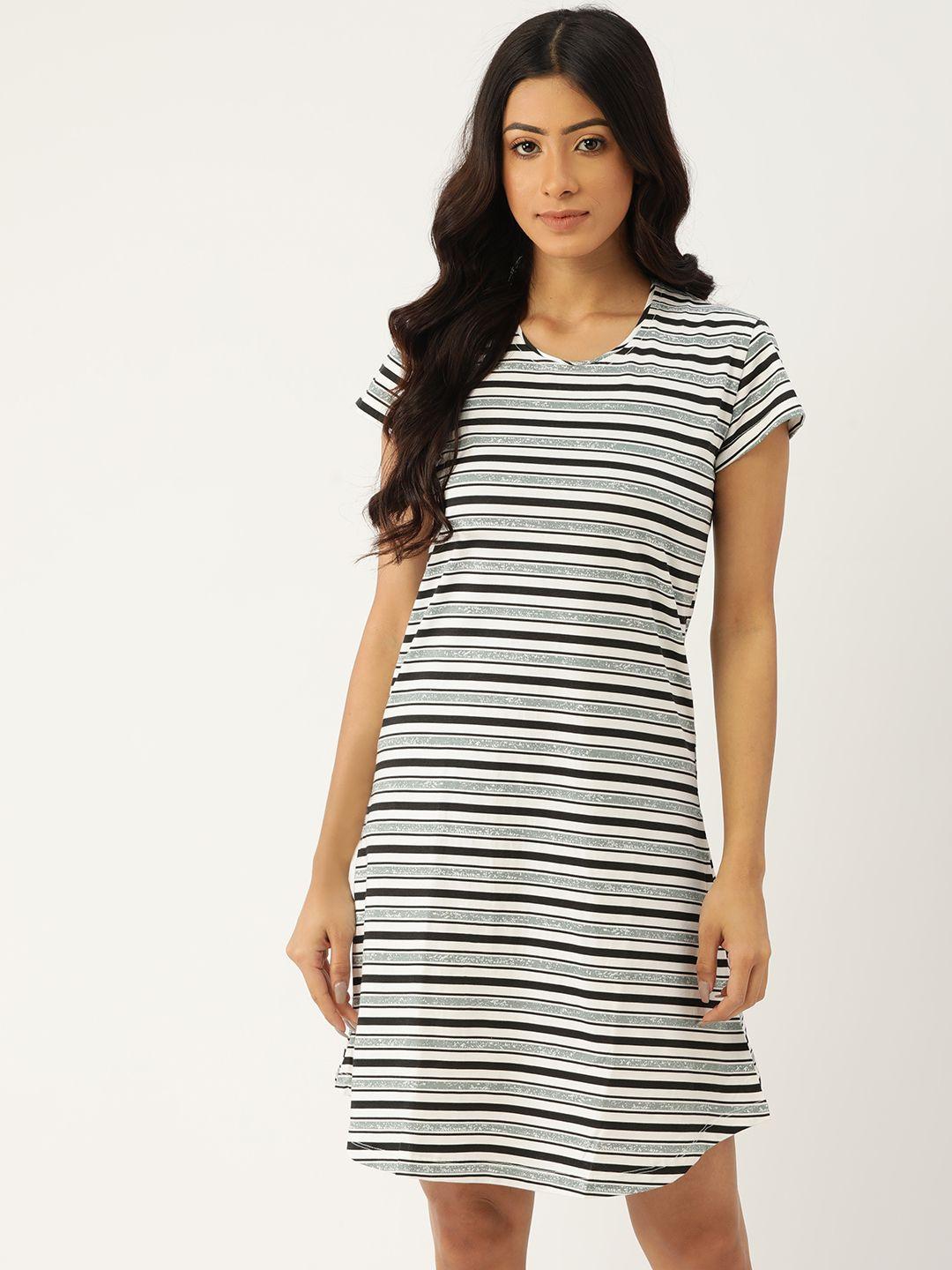 etc-women-off-white-&-black-pure-cotton-striped-t-shirt-nightdress