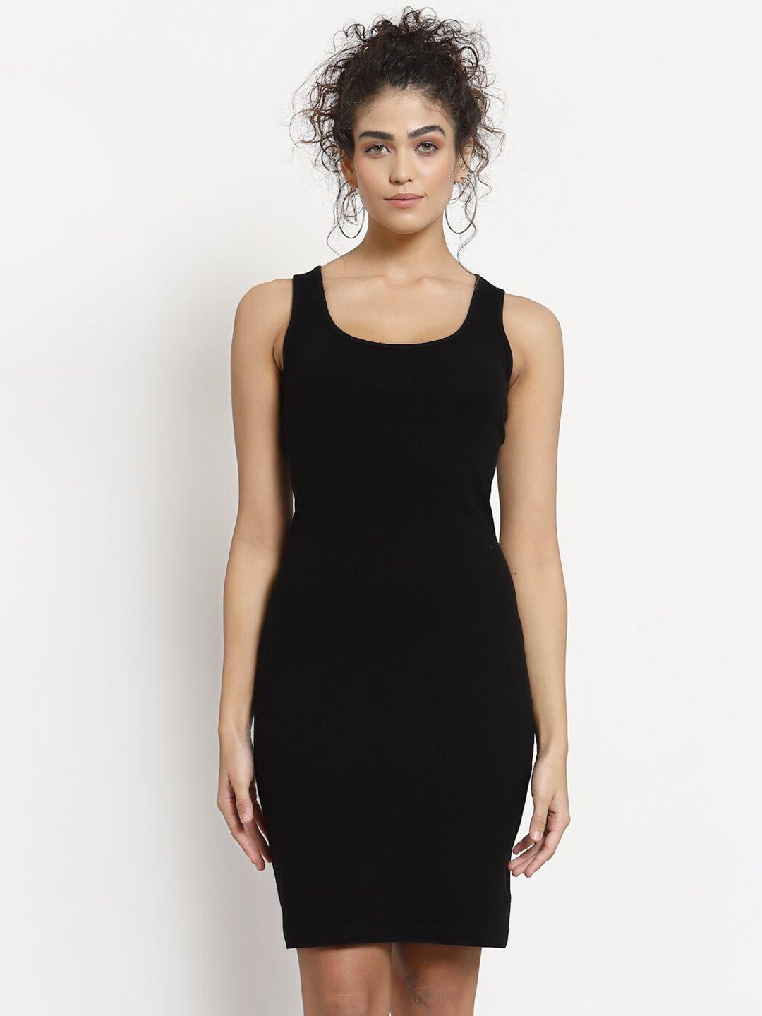 yoonoy-black-solid-organic-cotton-bodycon-dress