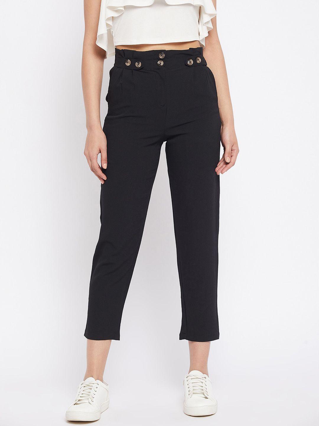 winered-women-black-high-rise-easy-wash-trousers