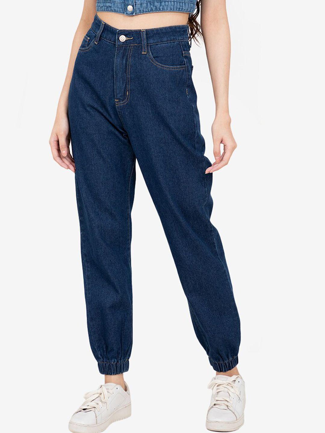 zalora-basics-women-blue-mom-fit-high-rise-jogger-jeans