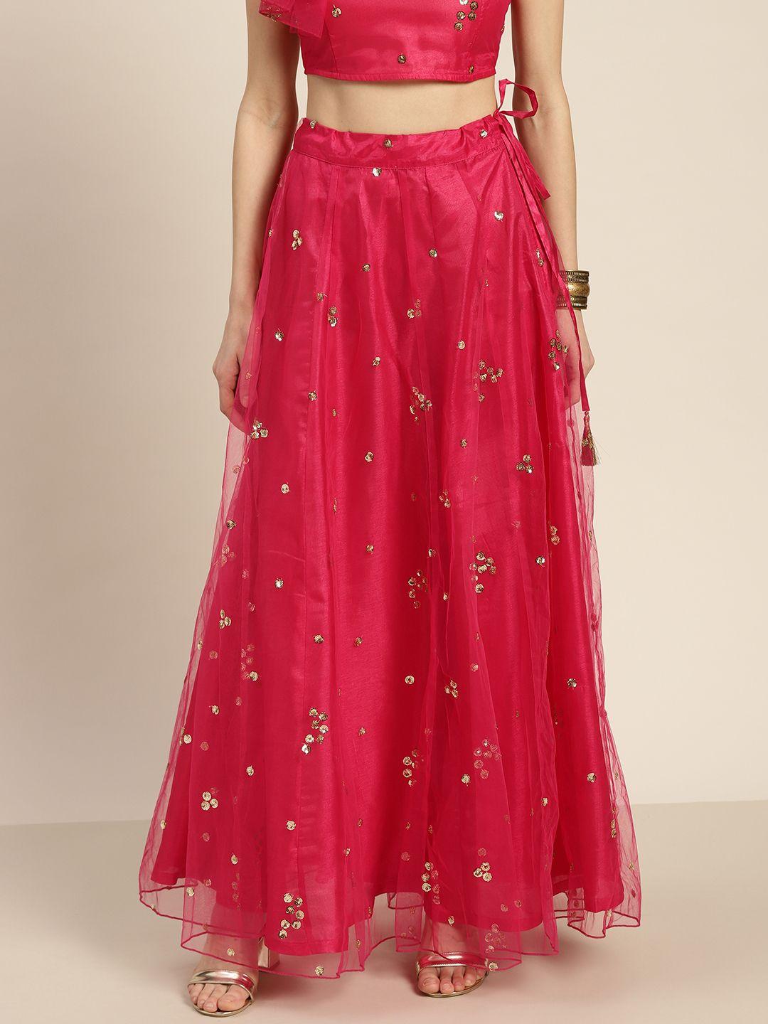 shae-by-sassafras-fuchsia-sequinned-embellished-tulle-maxi-skirt