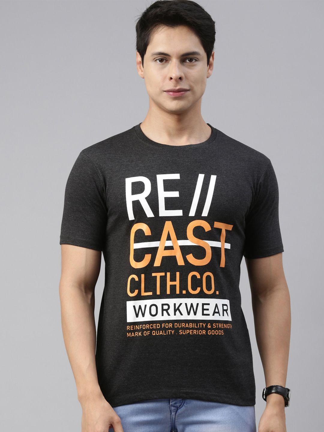 recast-men-charcoal-typography-printed-t-shirt