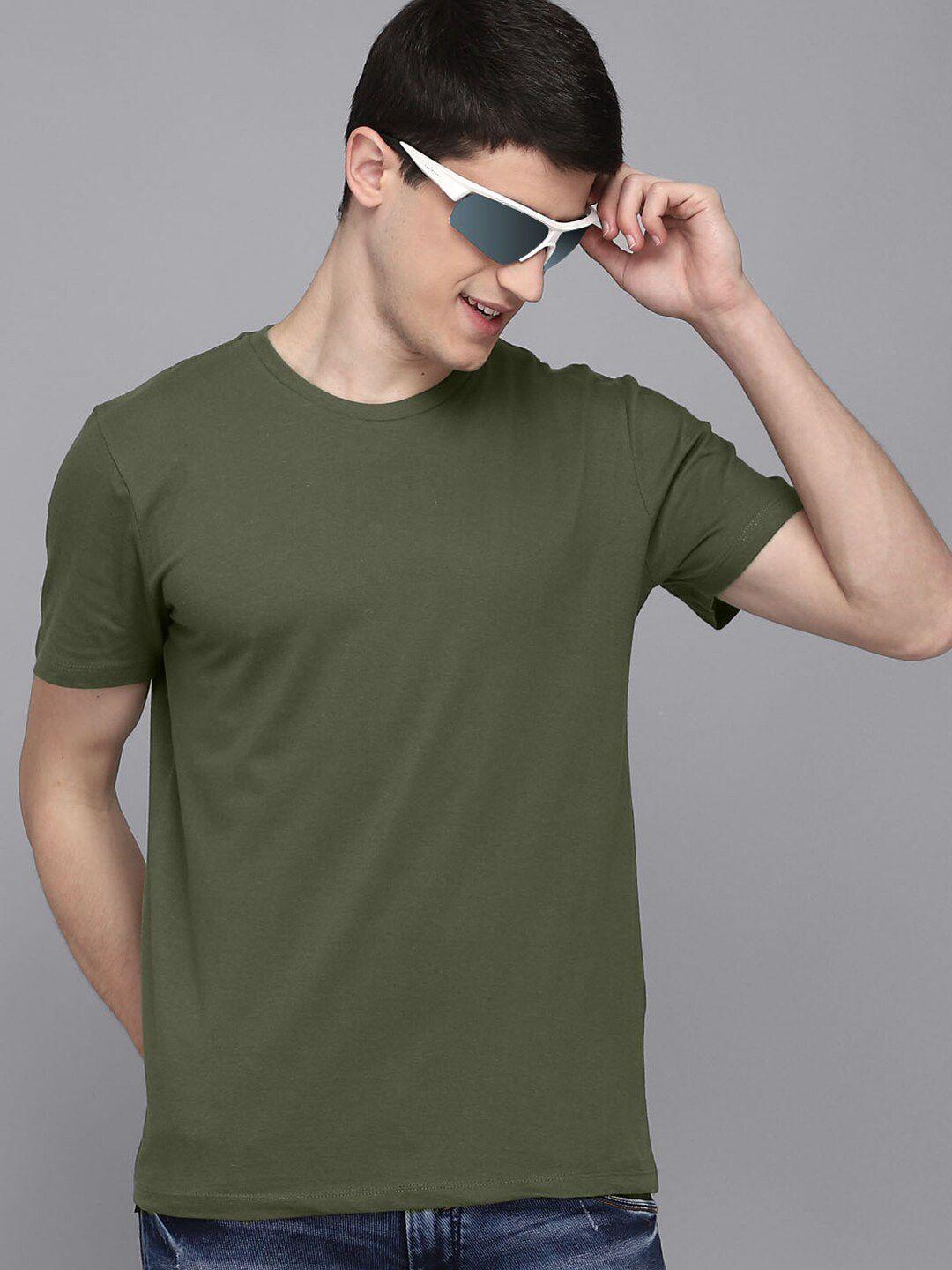 free-authority-men-green-pure-cotton-t-shirt