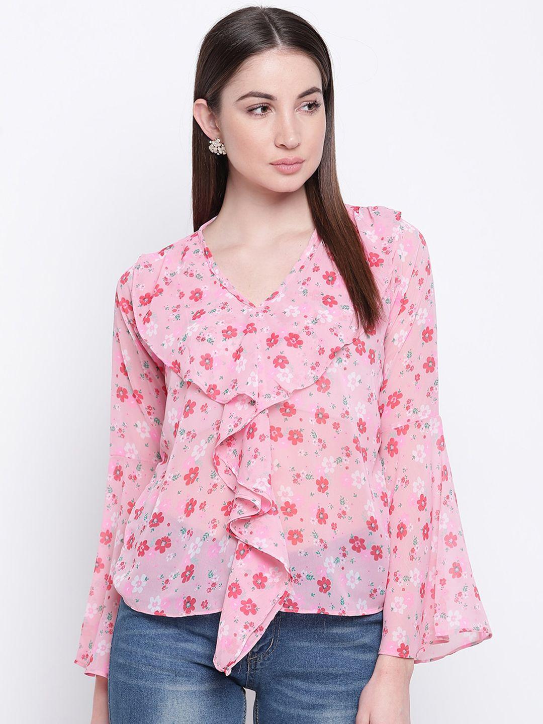 mayra-pink-floral-printed-ruffled-top