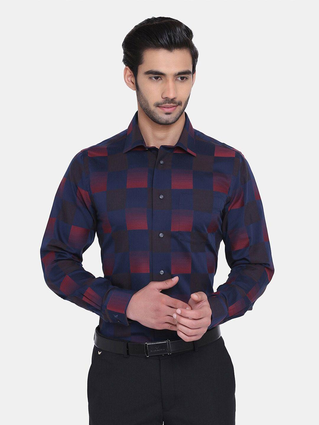 blackberrys-men-maroon-slim-fit-checked-formal-shirt