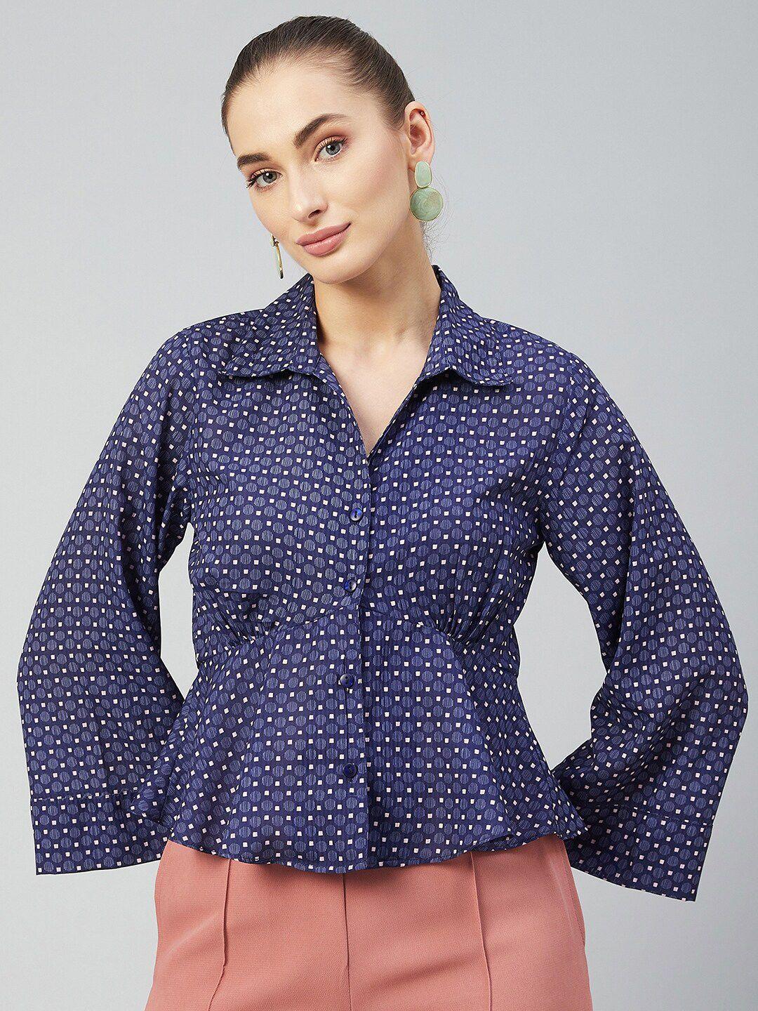 carlton-london-navy-blue-geometric-print-crepe-shirt-style-top