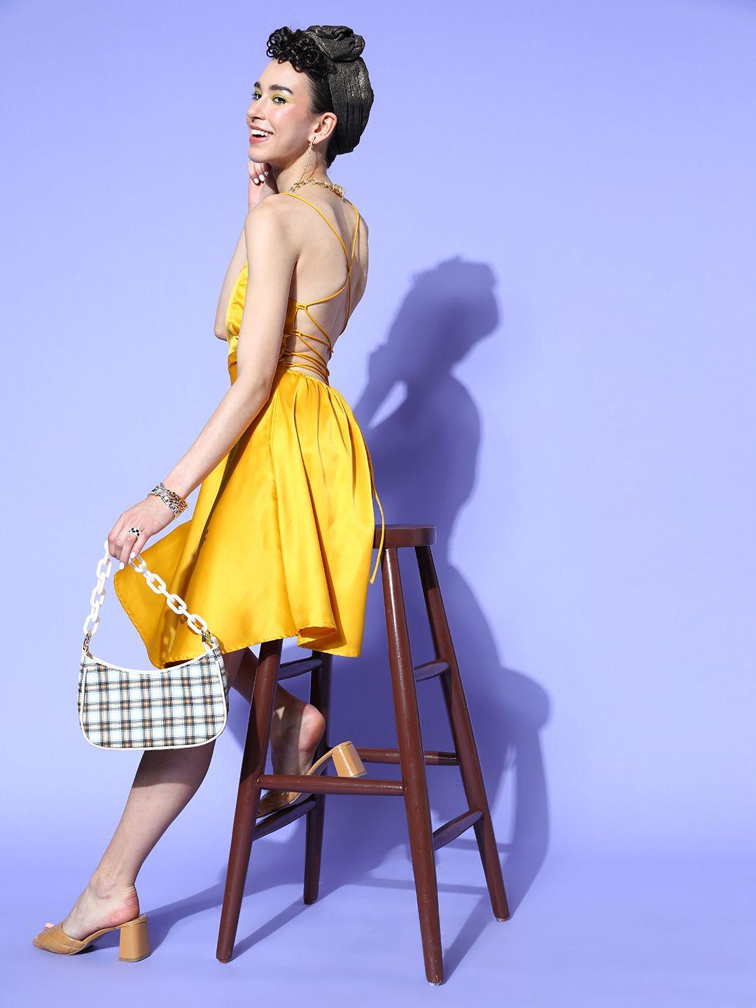 u&f-women-stylish-mustard-solid-all-in-the-details-dress