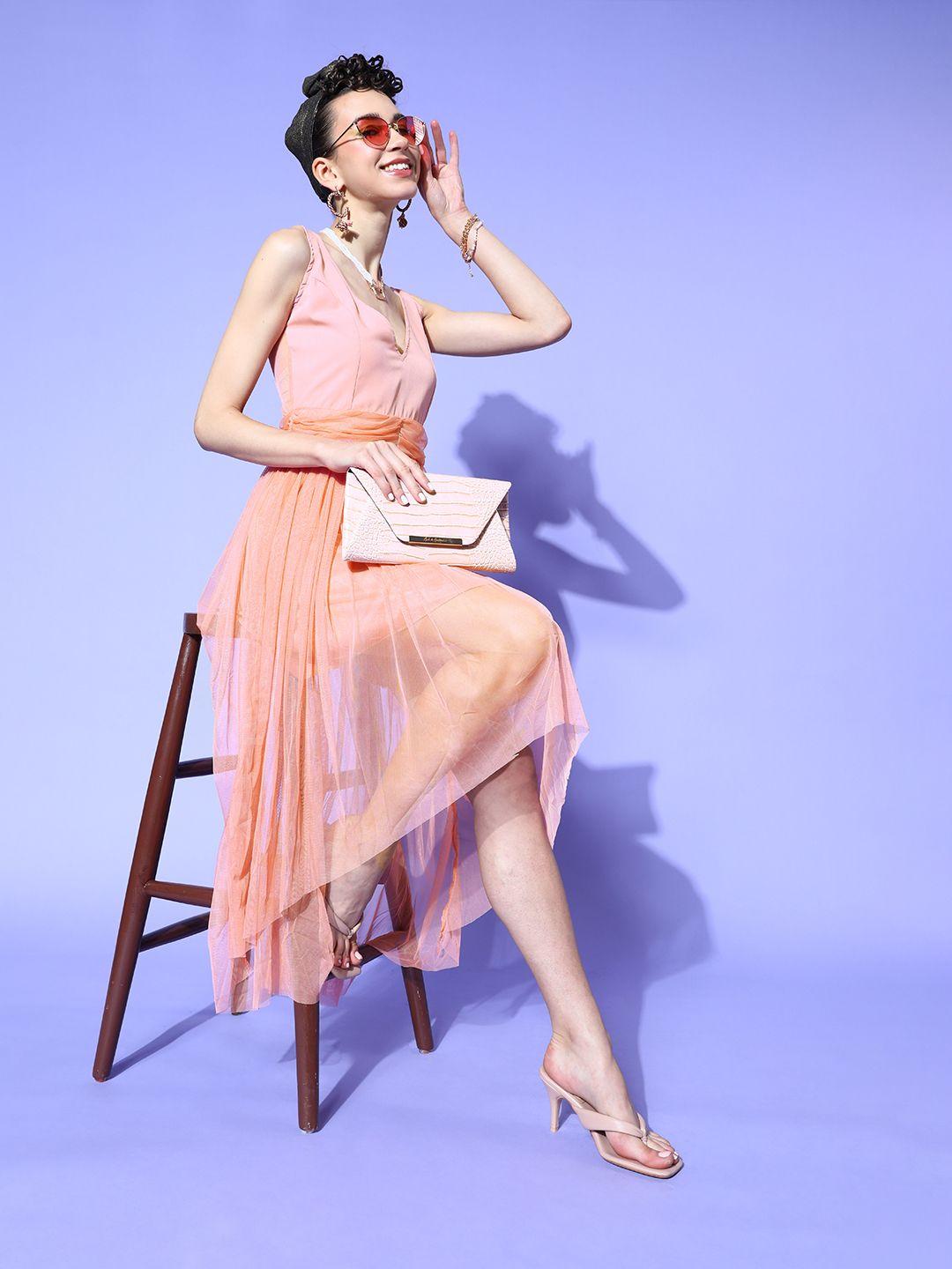 u&f-women-pretty-pink-solid-new-neckline-dress