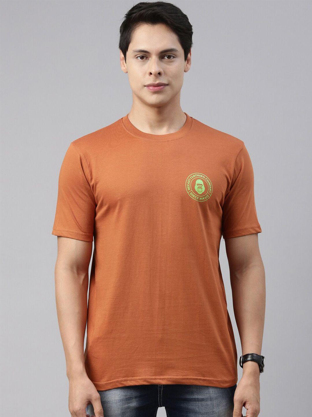 recast-men-rust-brown-solid-pure-cotton-t-shirt