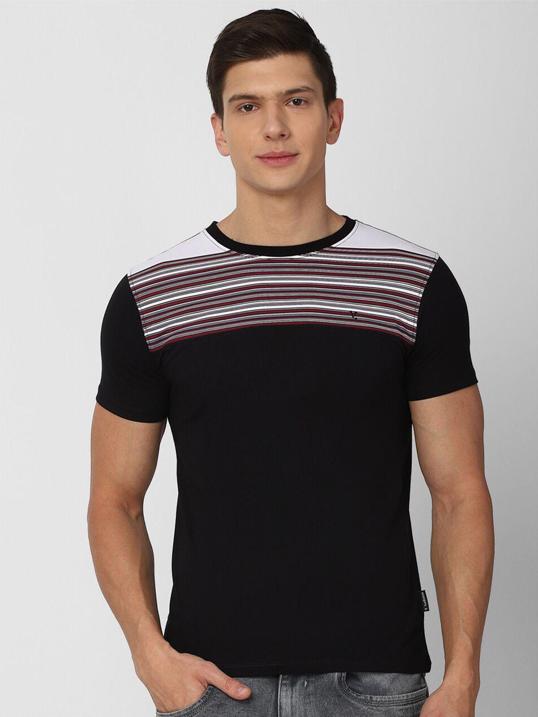 v-dot-men-black-striped-slim-fit-cotton-t-shirt