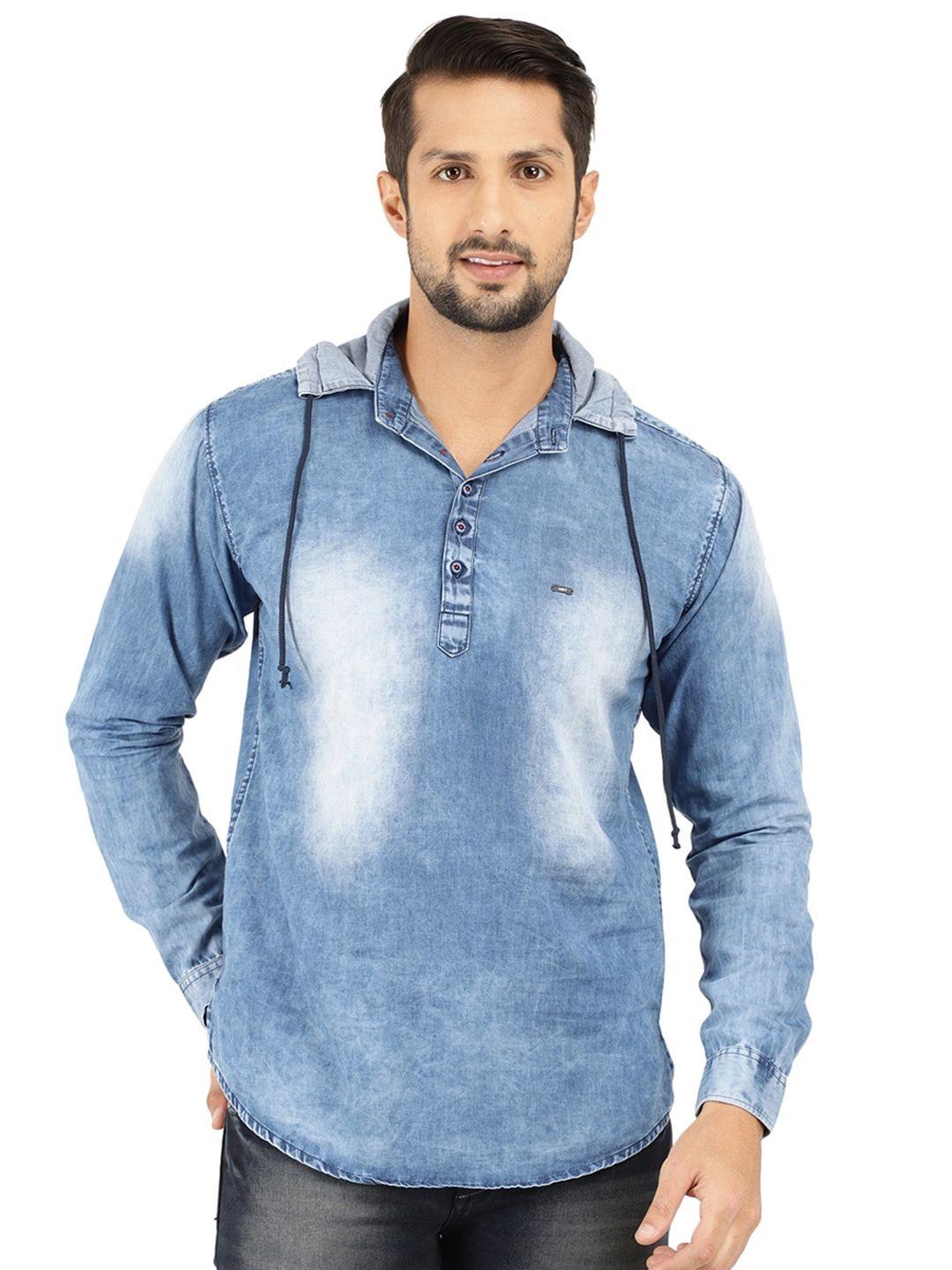 v-mart-men-blue-standard-slim-fit-hooded-neck-casual-shirt