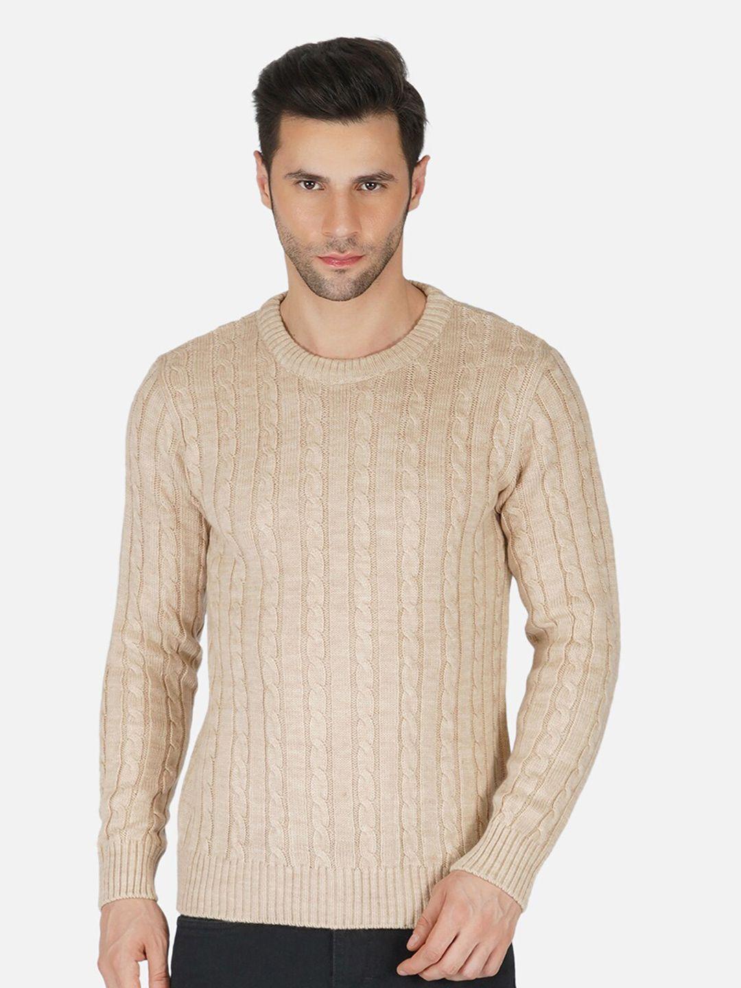 joe-hazel-men-beige-cable-knit-acrylic-pullover