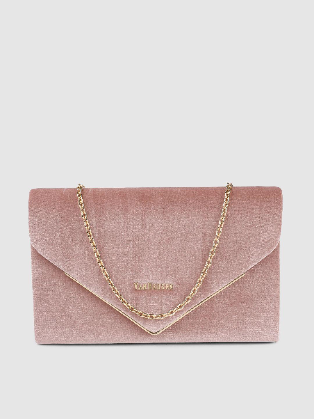 van-heusen-women-pink-solid-envelope-clutch