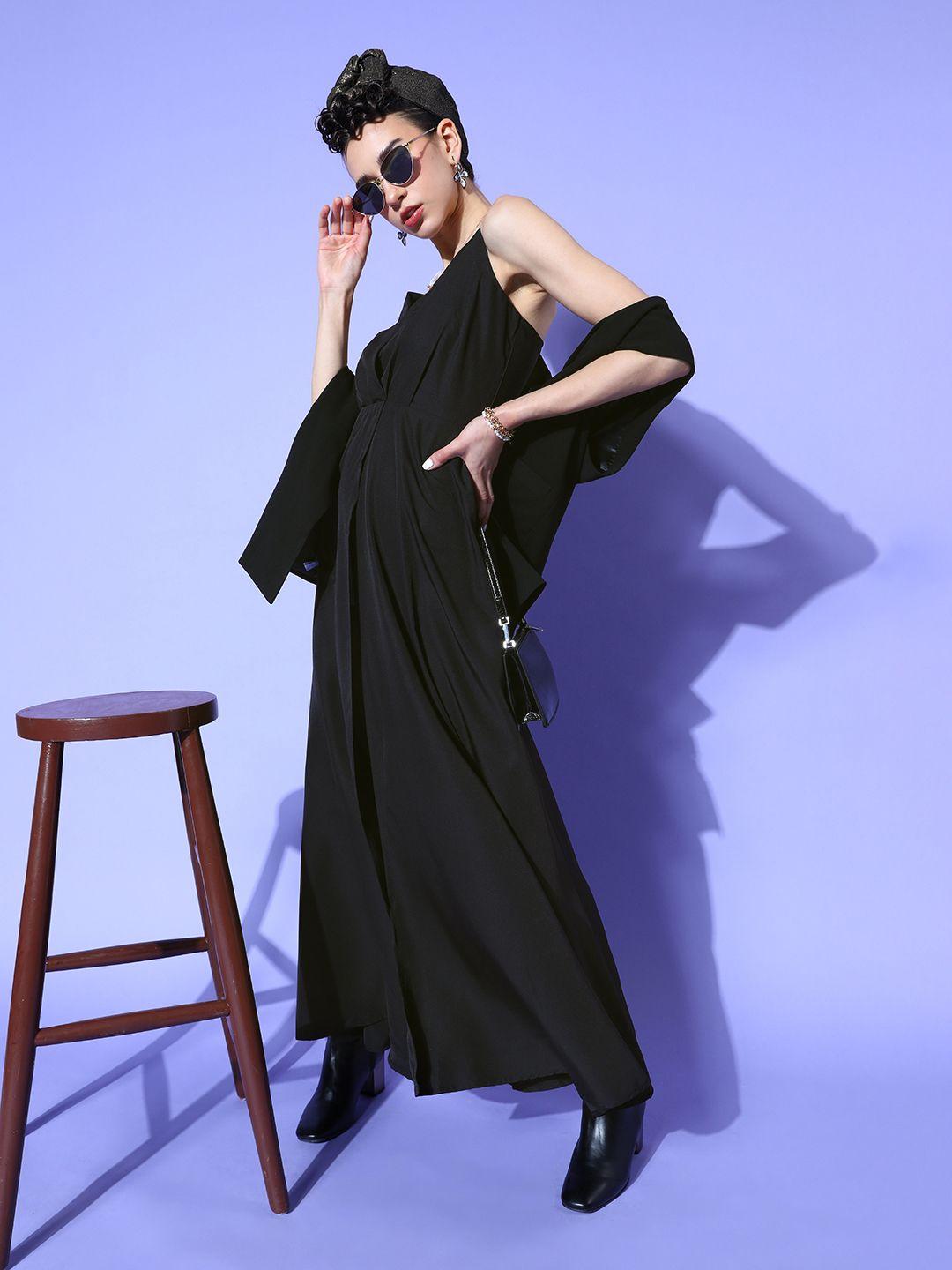 u&f-women-stylish-black-solid-peekaboo-bottom-dress