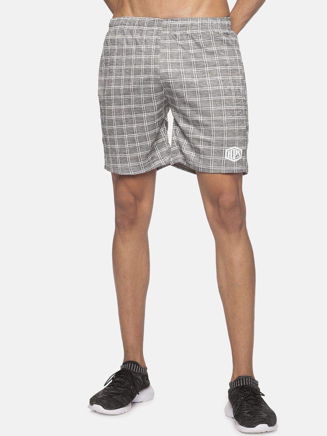 hps-sports-men-grey-checked-slim-fit-running-sports-shorts