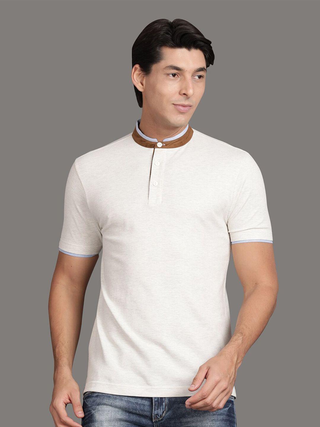 steenbok-men-beige-mandarin-collar-t-shirt