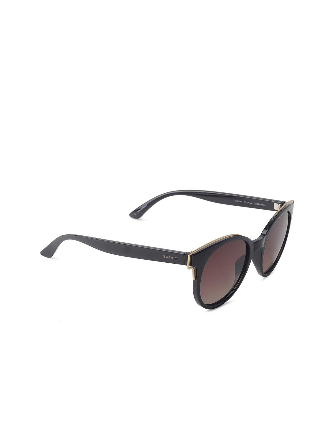 esprit-women-brown-lens-&-black-round-sunglasses-with-polarised-lens-et39106p-52-535