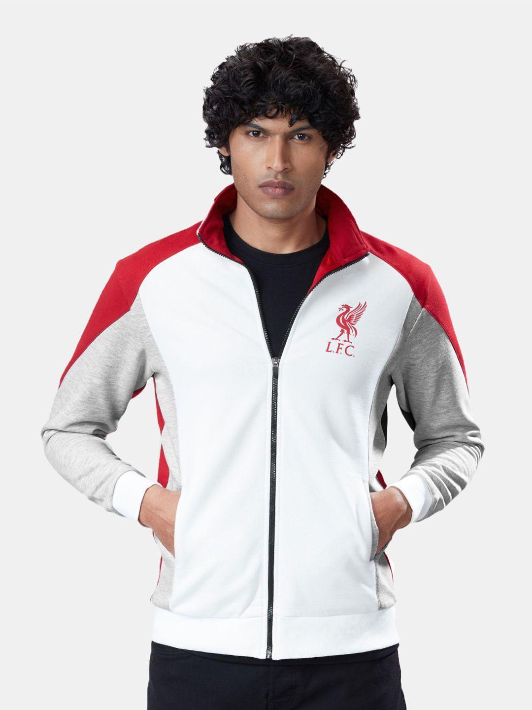 the-souled-store-men-red-grey-colourblocked-lightweight-sporty-jacket-with-embroidered