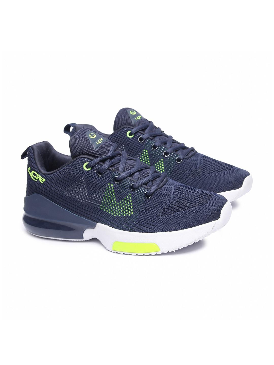 lancer-men-navy-blue-&-fluorescent-green-textile-running-non-marking-shoes
