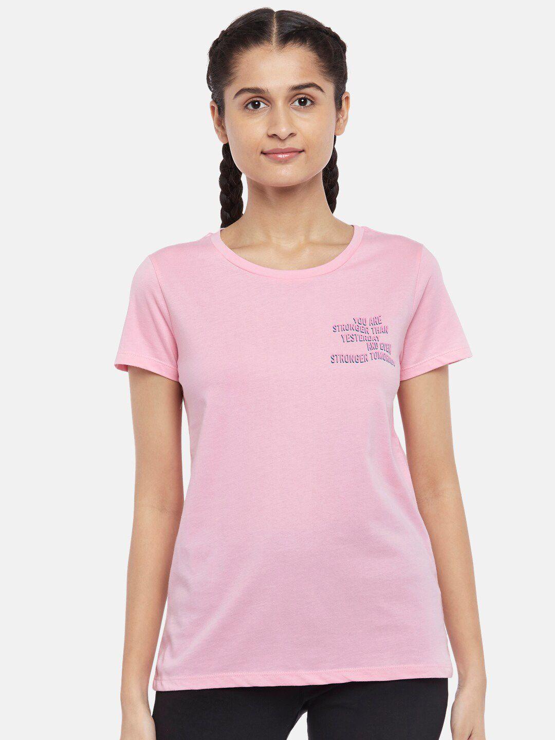 ajile-by-pantaloons-women-pink-running-cotton-t-shirt