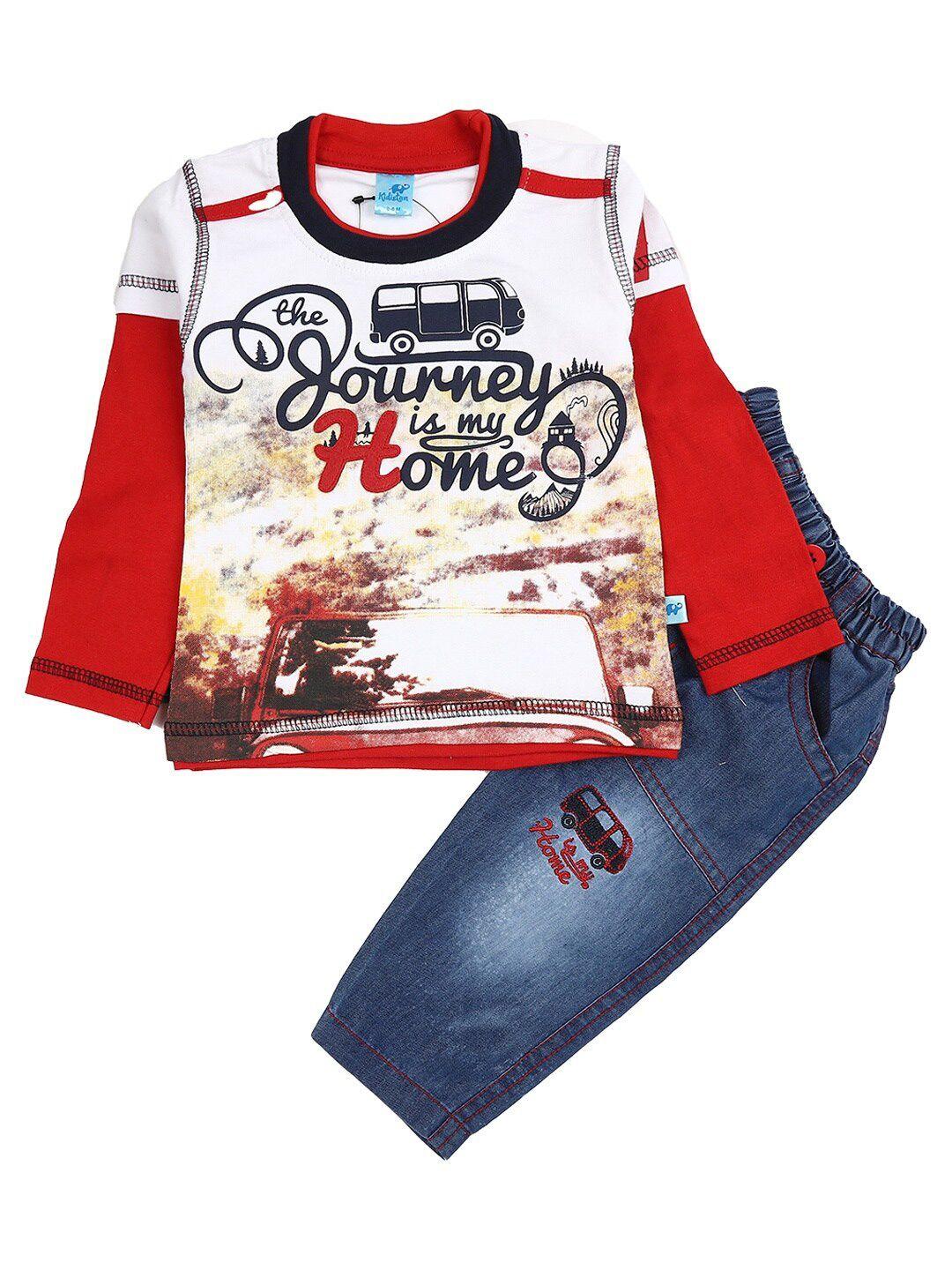 v-mart-kids-white-&-red-printed-t-shirt-with-denim-trousers