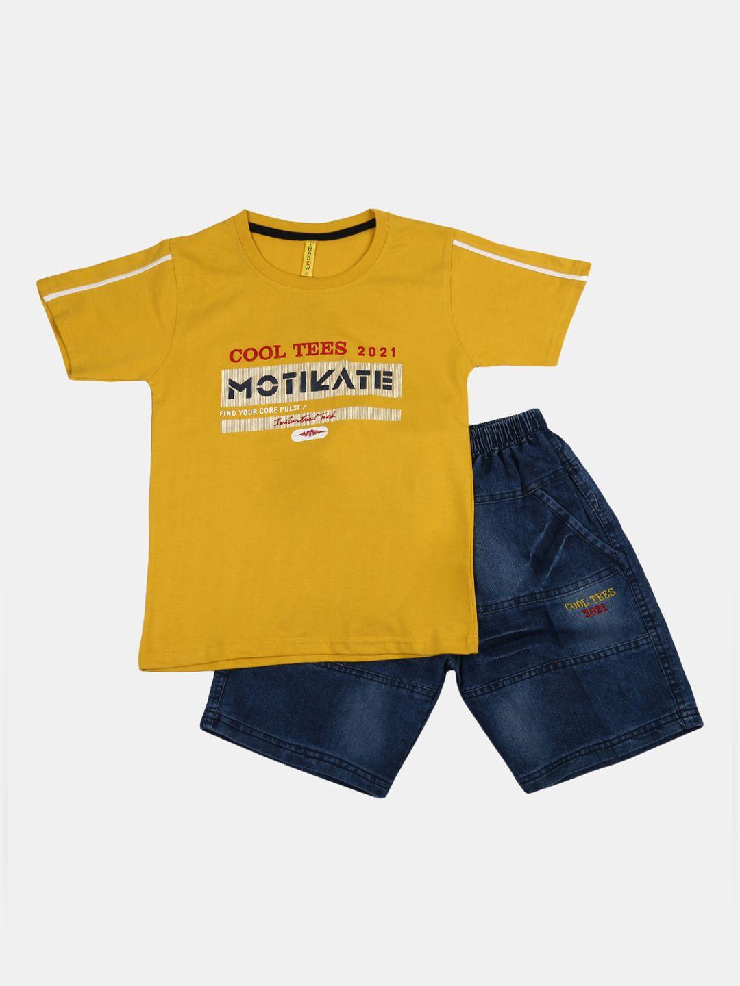 v-mart-boys-printed-pure-cotton-t-shirt-with-denim-shorts-clothing-set