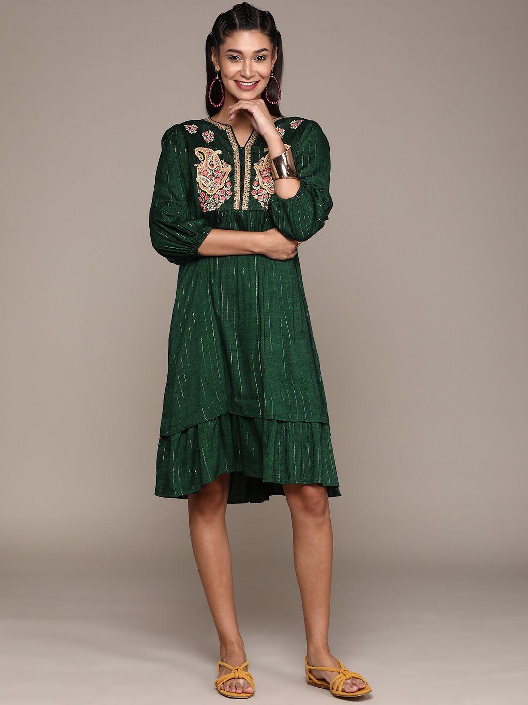 aarke-ritu-kumar-green-floral-embroidered-a-line-dress