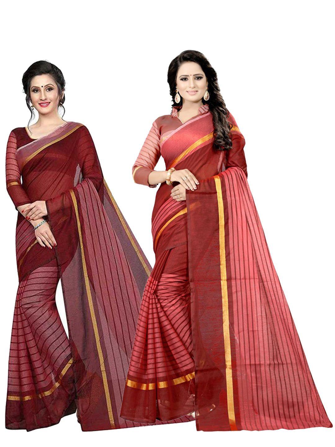 saadhvi-set-of-2-striped-cotton-silk-saree