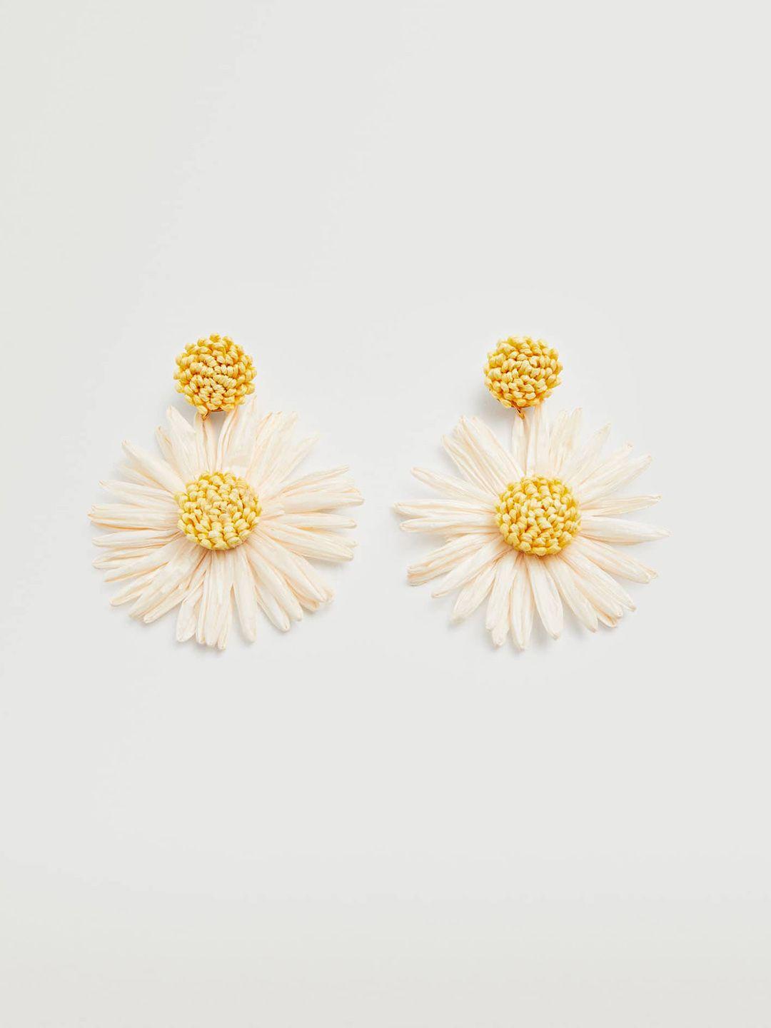 mango-cream-coloured-&-yellow-floral-drop-earrings