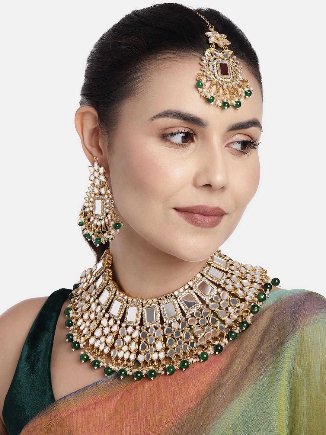 peora-green-&-white-gold-plated-studded-jewellery-set
