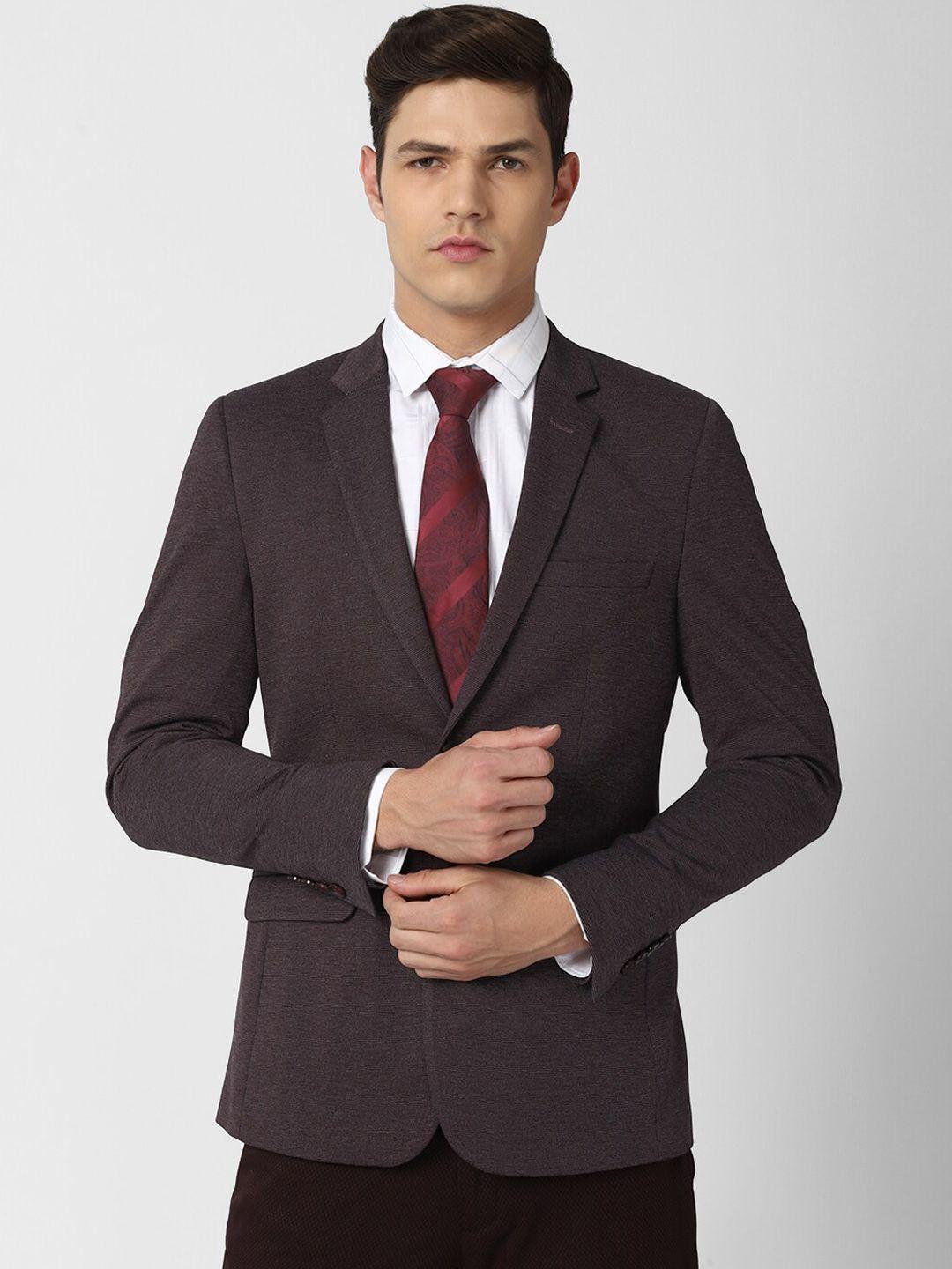 van-heusen-men-brown-textured-blazers