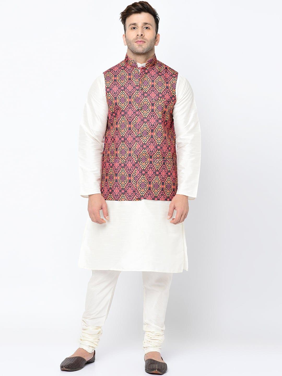 kaifoo-men-white-paisley-kurta-with-churidar-&-nehru-jacket
