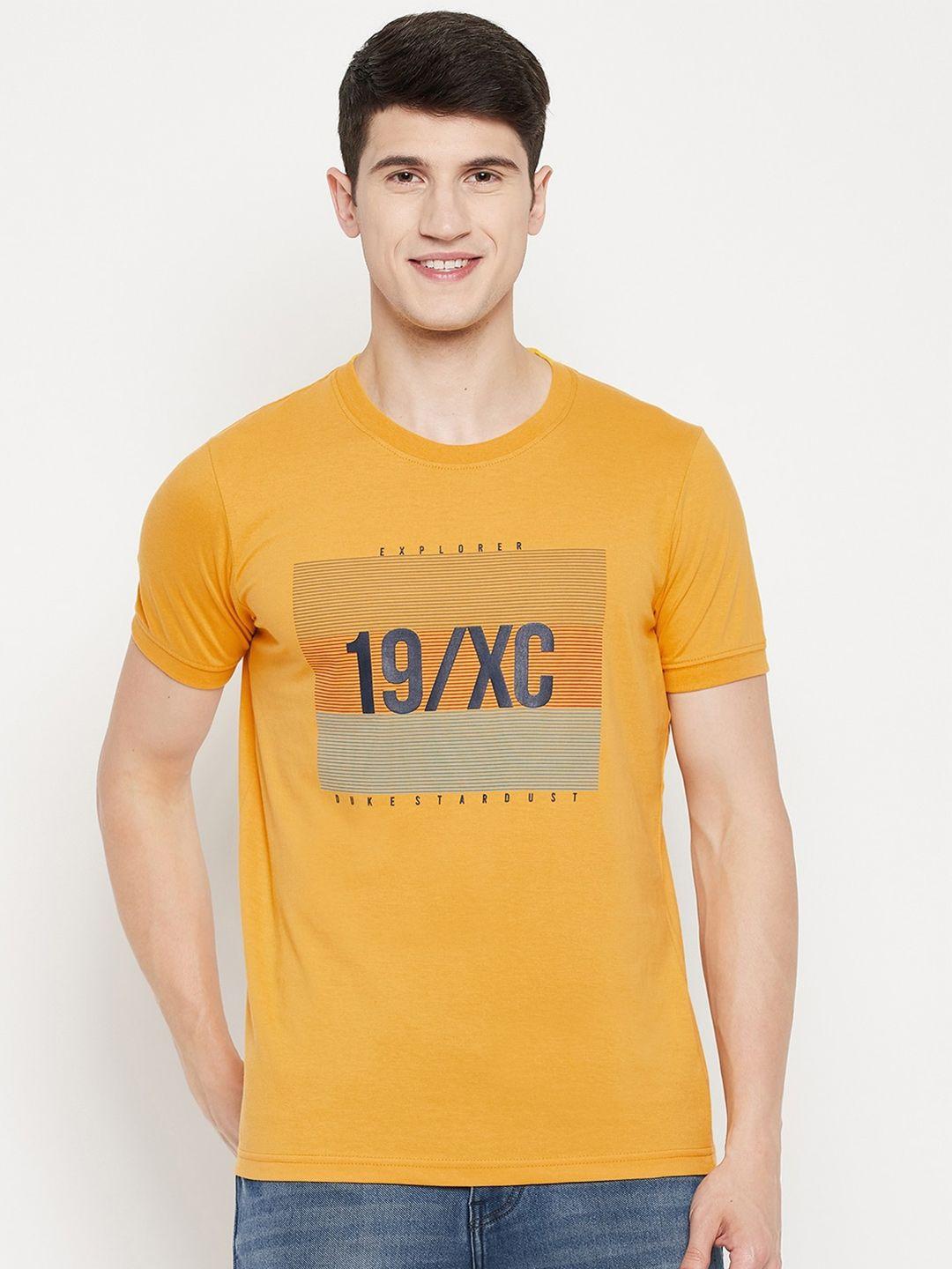 duke-men-mustard-yellow-typography-printed-slim-fit-t-shirt
