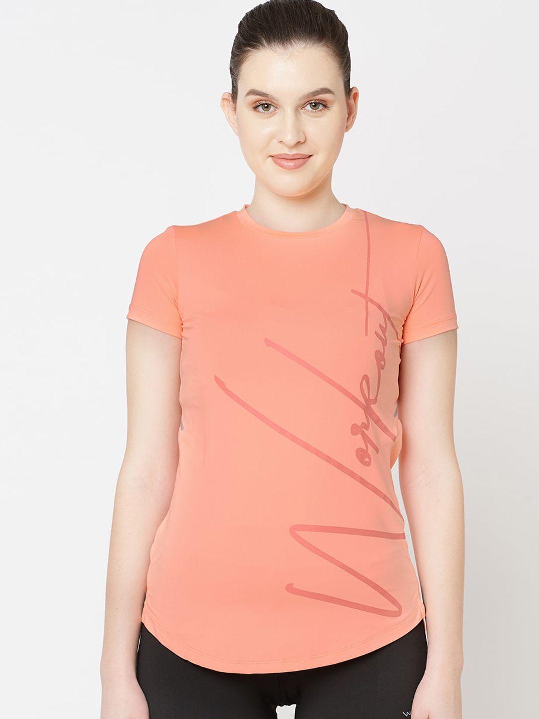 sweet-dreams-women-peach-printed-round-neck-t-shirt