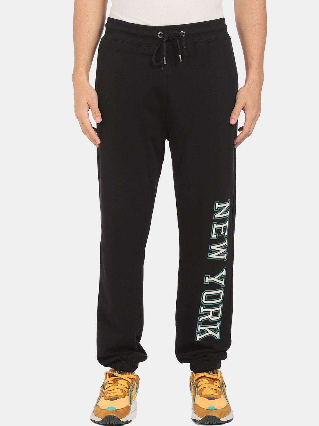 aeropostale-men-black-typography-printed-pure-cotton-straight-fit-joggers