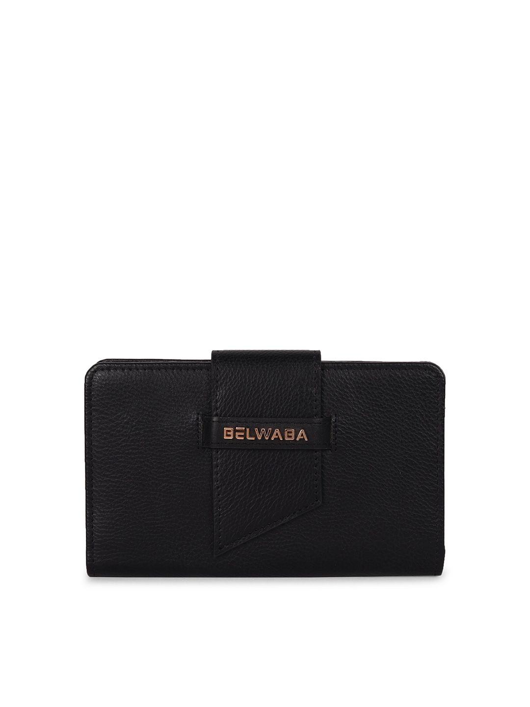 belwaba-women-black-textured-pu-card-holder