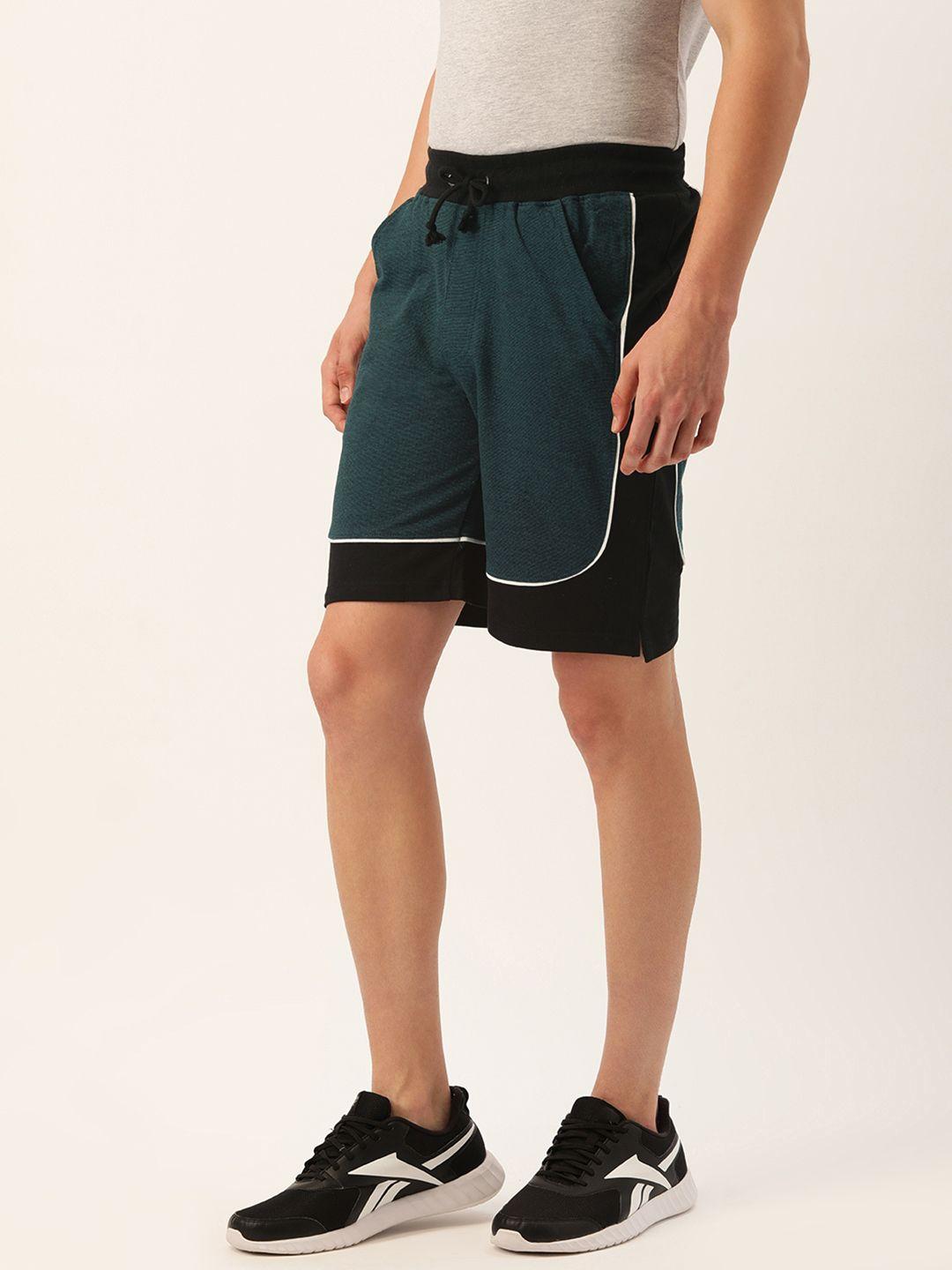 arise-men-teal-green-&-black-colourblocked-shorts